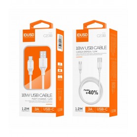 CABLE IDUSD TYPE-C 3A 1.2Mtr C23B BL.