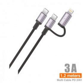 CABLE IDUSD NYLON TYPE-C 2EN1 3A 1.2M C03A