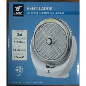 VENTILADOR THULOS C/BATERIA LUZ LED 376