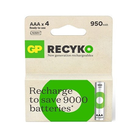 PILA RECARG.GP AAA RECYKO B4 950mAh