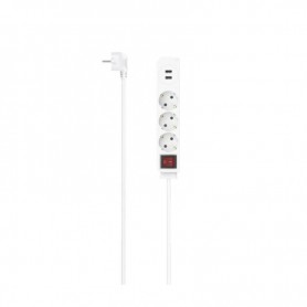 BASE HAMA 3T C/INT + 2USB 1.4MT BL