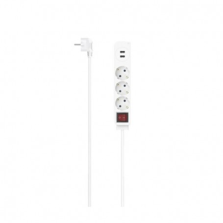 BASE HAMA 3T C/INT + 2USB 1.4MT BL