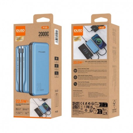 POWERBANK IDUSD 20000mAH DUAL P12D AZ