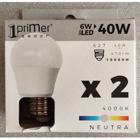 BOMBILLA 7H LED ESF 6W E27 PACK.2 PRIMER