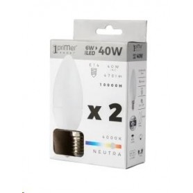 BOMBILLA 7H LED VELA 6W E14 PACK.2 PRIMER