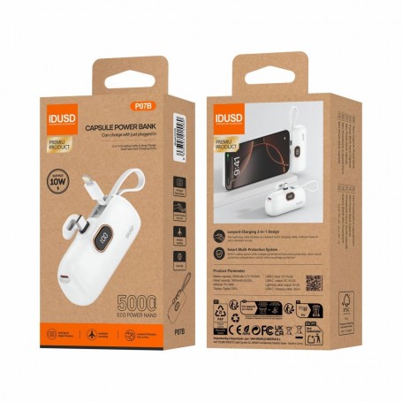 POWERBANK IDUSD 5000mAH TYPE-C/IPHONE P07B