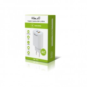 CARGADOR M+ 2PUERTOS USB-C/USB-A 1051 BL