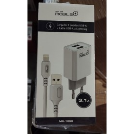 CARGADOR M+ 2USB-A +C USB-A/IPHONE 1059 BL