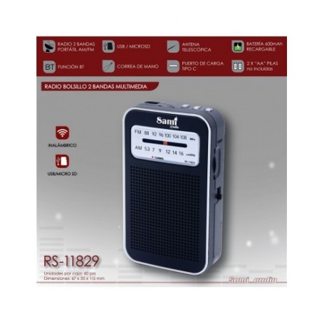 RADIO SAMI BAT/PILAS VERT RS-11829