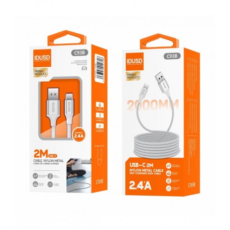 CABLE IDUSD NYLON TYPE-C 2.4A 2M.C93B M