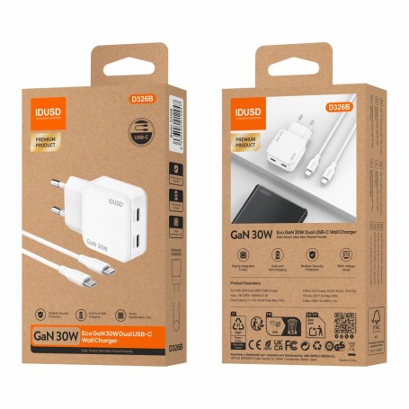ADAPTADOR IDUSD DUAL C+C TYPE-C 30W D326