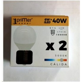 BOMBILLA 7H LED ESF 6W E14 3000K PACK.2 PRIMER