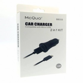 CARGADOR McQUO MICRO USB COCHE 2EN1 88033