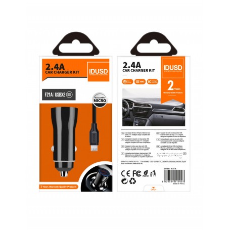 CARGADOR IDUSD COCHE MICRO 2.4A DUAL F21A