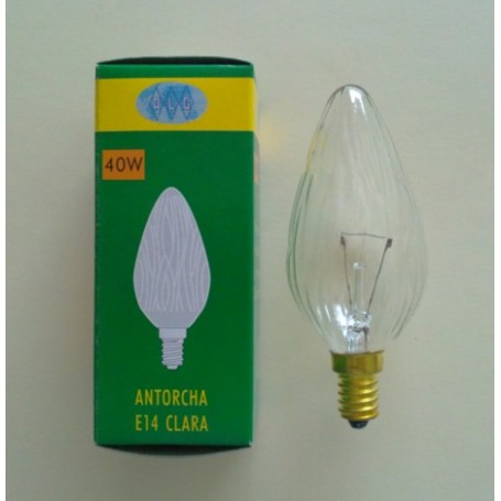BOMBILLA ALG VELA ANTORCHA CL 40w E14