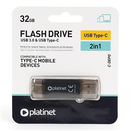 PENDRIVE PLATINET 32Gb+TYPE C PMFC32 NG.