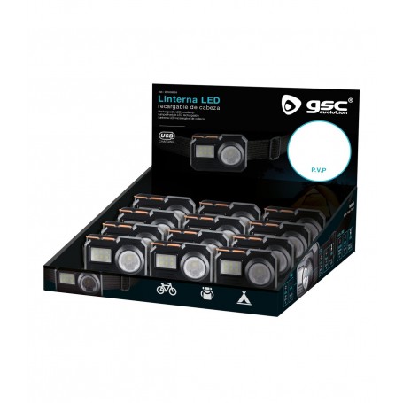 LINTERNA GSC LED CABEZA RECARG. 5008