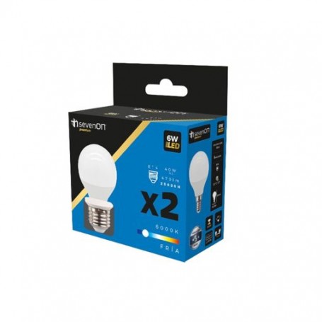 BOMBILLA 7H LED ESF 6W E14 6000K PACK.2
