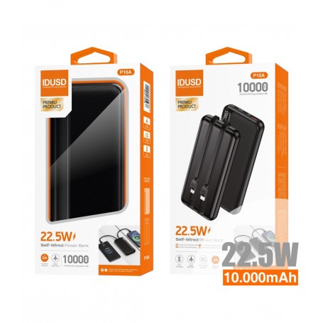POWERBANK IDUSD 10000mAH LED 22.5W P10A