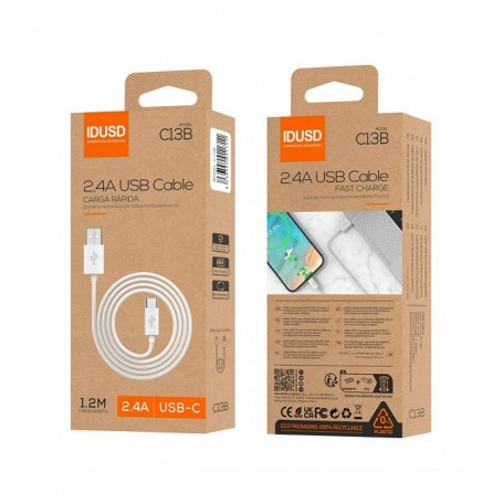 CABLE IDUSD TYPE-C 2.4A 1.2Mtr C13B BL.