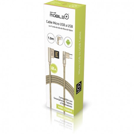 CABLE M+ MICRO USB 2A 1Mtr TELA 1024