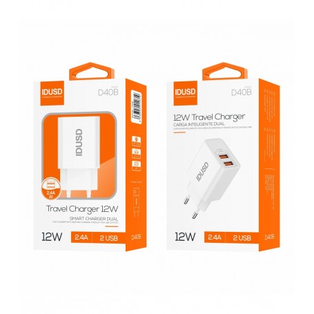 ADAPTADOR IDUSD DUAL 12W 2.4A D40B