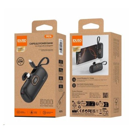 POWERBANK IDUSD 5000mAH TYPE-C/IPHONE P07A