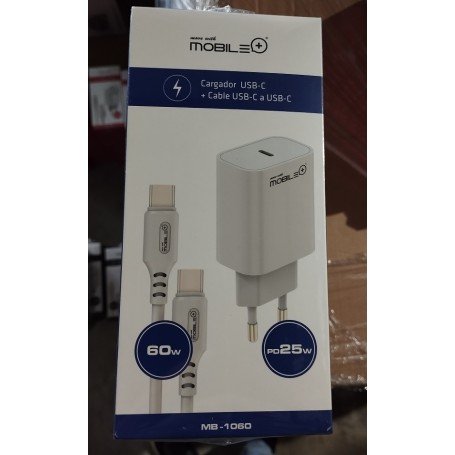 CARGADOR M+ USB-C +C USB-C/C 1060 BL 25W